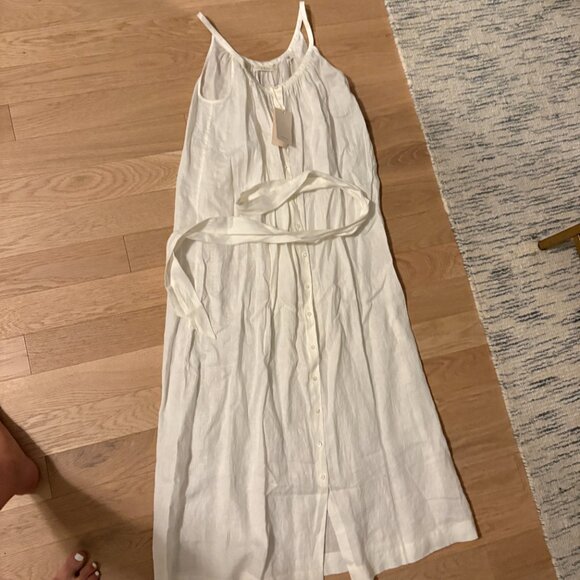 NWT Doen Nevita Linen Maxi Dress White Size S - Picture 4 of 7